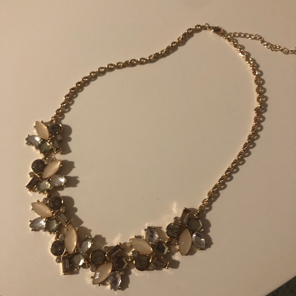 Pink And White Statement Necklace 9$